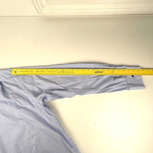 Stenstroms Shirt Mens 20.5 52 Fitted Body Twofold Cotton Blue Striped‎ Custom - Picture 10 of 14